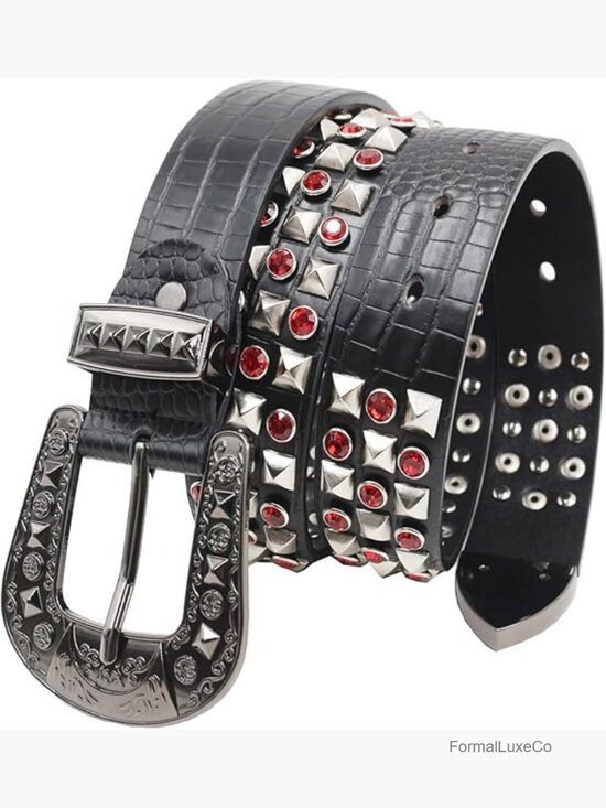 Studded Rhinestone Belt - Y2k Cowboy Punk Style Unisex